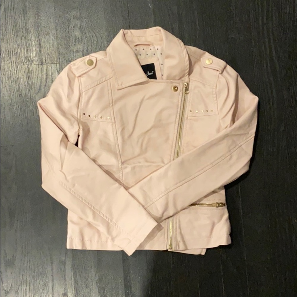 Girls Pink Leather Jacket